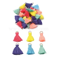 30Pcs 6 Colors Polycotton(Polyester Cotton) Tassel Pendant Decorations, with Iron Findings, Mixed Color, 20~30x7~8mm, Hole: 5mm, 5Pcs/color(FIND-YW0003-21)