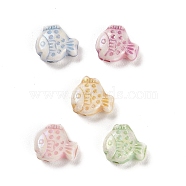 Plastics Beads, Craft Beads,  Mixed Color, Fish, 10.5x9.5x4.5mm, Hole: 1.6mm, about 1282pcs/500g(KY-B004-16F)