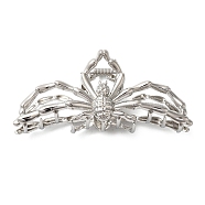 Halloween Alloy Claw Hair Clips for Women Girls, Spider, Platinum, 44.5x106x37mm(AJEW-A056-06A-P)