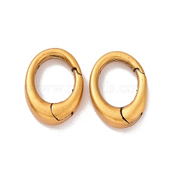 925 Sterling Silver Spring Gate Rings, Oval, Antique Golden, 12.5x9.5x3mm, Inner Diameter: 8x6mm(STER-D036-13AG-01)