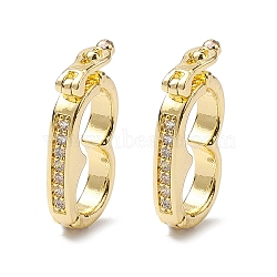 Brass Micro Pave Clear Cubic Zirconia Twister Clasps, Real 18K Gold Plated, 19x9.5x2mm, Inner Diameter: 13x6.8mm(KK-K360-27A-G)