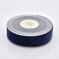 Polyester Velvet Ribbon for Gift Packing and Festival Decoration, Midnight Blue, 1 inch(26mm), about 25yards/roll(22.86m/roll)(SRIB-M001-26mm-370)