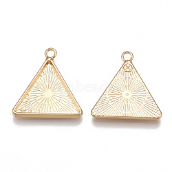 Alloy Pendant Cabochon Settings, Plain Edge Bezel Cups, Long-Lasting Plated, Triangle, Golden, Tray: 17.5x20mm, 24.5x23x2.5mm, Hole: 2mm(PALLOY-T053-02G)