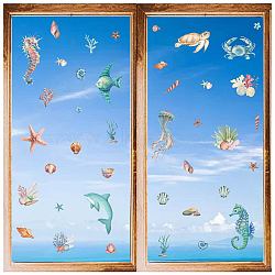 8 Sheets 8 Styles PVC Waterproof Wall Stickers, Self-Adhesive Decals, for Window or Stairway Home Decoration, Marine Organism, 200x145mm, 1 sheet/style(DIY-WH0345-172)