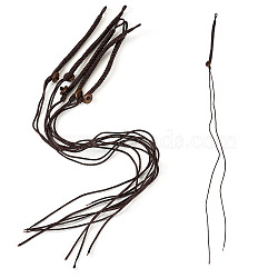 5Pcs Braided Polyester Nylon Mobile Phone Making Cord Loops, with Plastic Beads, Coffee, 62~290x4.5x2mm(FIND-TA0008-45A)