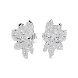 Non-Tarnish 304 Stainless Steel Stud Earrings, Leaf, Stainless Steel Color, 13x18mm(STAS-Z052-23P)