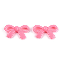 Opaque Acrylic Beads, Bowknot, Hot Pink, 18x30x5.5mm, Hole: 1.6mm, about 600pcs/500g(SACR-T351-005G)