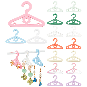 Elite 50Pcs 10 Colors Mini Acrylic Earring Hanger, Earring Display Accessories, for Earring Organizer Holder, Mixed Color, Flower, 3.9x5.45x0.3cm, Hole: 2mm, 5pcs/color