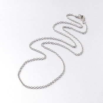 316 Surgical Stainless Steel Cable Chain Necklaces, with Brass Spring Ring Clasps, Stainless Steel Color, 20 inch(50.8cm)