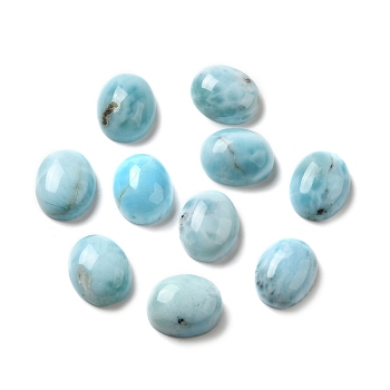 Natural Larimar Cabochons, Oval, 10x8x4~5mm