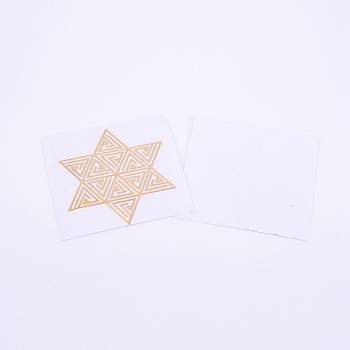 Self Adhesive Brass Stickers, Scrapbooking Stickers, for Epoxy Resin Crafts, Golden, Star of David Pattern, 67x68x0.1mm