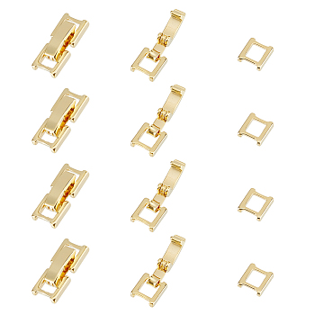12Pcs Eco-Friendly Brass Watch Band Clasps, Long-Lasting Plated, Lead Free & Cadmium Free, Real 24K Gold Plated, 16x6.5x4mm