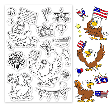 PVC Plastic Stamps, for DIY Scrapbooking, Photo Album Decorative, Cards Making, Stamp Sheets, Eagle Pattern, 16x11x0.3cm