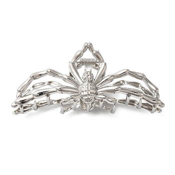 Halloween Alloy Claw Hair Clips for Women Girls, Spider, Platinum, 44.5x106x37mm