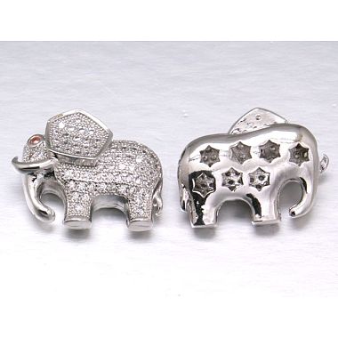 22mm Elephant Brass+Cubic Zirconia Beads