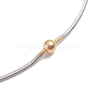 304 Stainless Steel Round Snake Chain Anklets(AJEW-G024-13A)-3