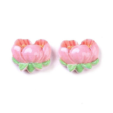 Pearl Pink Flower Resin Cabochons