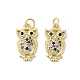 Rack Plating Owl Brass Micro Pave Cubic Zirconia Pendants(KK-E102-20G)-1