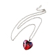 Glass Heart with Cloud Pendant Necklace(NJEW-H165-01H)-1
