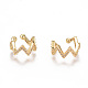 Golden Plated Brass Micro Pave Cubic Zirconia Cuff Earrings(EJEW-L244-23G)-1