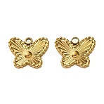 304 Stainless Steel Charms, Butterfly, Golden, 11.5x14x2.5mm, Hole: 1.8mm(STAS-P440-02G)