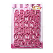 34Pcs Food Grade Plastic Alphabet & Punctuation Cookie Cutter Set, Bakeware Tools, Medium Violet Red, 320x220x16mm, 34pcs/set(DIY-D047-11)
