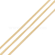 Brass Curb Chains, Long-Lasting Plated, Soldered, with Spool, Cadmium Free & Lead Free, Real 18K Gold Plated, 2.3x2x1mm(CHC-O001-03G)