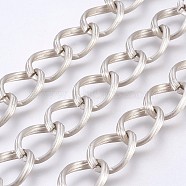 Aluminium Twisted Chains Curb Chains, Unwelded, Oval, Dark Gray, 19x14x3mm(CHA-K12312-08)