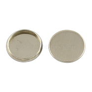 Flat Round 304 Stainless Steel Plain Edge Bezel Cups, Cabochon Settings, Stainless Steel Color, 8x1.5mm(STAS-S028-26)