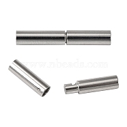 304 Stainless Steel Bayonet Clasps, Column, Stainless Steel Color, 21x3mm, Hole: 2.5mm(X-STAS-L134-06)