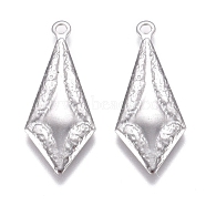 304 Stainless Steel Pendants, Kite, Stainless Steel Color, 21.5x9x1mm, Hole: 1.2mm(STAS-M274-068P)
