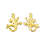 Rack Plating Alloy Pendants, Cadmium Free & Lead Free & Nickle Free, Gecko Charms, Matte Gold Color, 18x15.5x2mm, Hole: 1.2mm(FIND-G045-43MG)