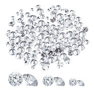 Cubic Zirconia Charms, Faceted, Flat Round, Clear, 7.4x7.2x1.7cm, 150pcs/box(ZIRC-PH0002-14)