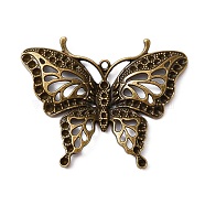 Tibetan Style Alloy Big Pendants, Butterfly, Antique Bronze, 48x62x5mm, Hole: 2.4mm(FIND-WH0050-49AB)