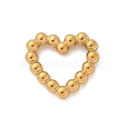 304 Stainless Steel Twisted Linking Rings, Real 18K Gold Plated, Heart, 6.5x6.5x1mm, Inner diameter: 3x4mm(STAS-F349-06G-02)