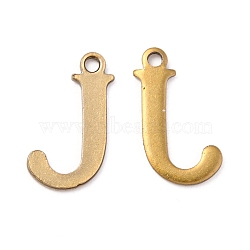 304 Stainless Steel Alphabet Charms, Antique Bronze, Letter.J, 12x7x1mm, Hole: 1mm(STAS-H122-J-AB)