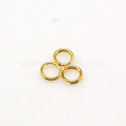 Brass Split Rings, Double Loops Jump Rings, Golden, 5x1.2mm, about 3.8mm inner diameter(JRDC5MM-G)