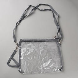Waterproof Transparent PVC Crossbody Bags, Rectangle, Gray, 535mm, Bag: 215x275x2mm(AJEW-WH20115-05A)