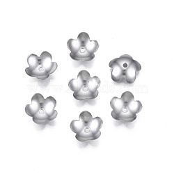 Non-Tarnish 304 Stainless Steel Bead Caps, Multi-Petal, Flower, Stainless Steel Color, 9.5x10x2.5mm, Hole: 1.2mm(STAS-S057-49)