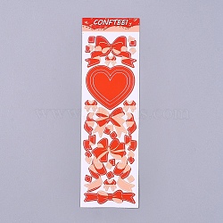 Bowknot Ribbon Pattern Decorative Labels Stickers, DIY Handmade Scrapbook Photo Albums, Red, 165x50x0.5mm, Pattern: 4~45mm(DIY-L037-B04)