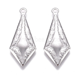 Tarnish Resistant 304 Stainless Steel Pendants, Kite, Stainless Steel Color, 21.5x9x1mm, Hole: 1.2mm(STAS-M274-068P)