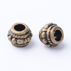 Tibetan Style Alloy Beads, Rondelle, Cadmium Free & Nickel Free & Lead Free, Antique Bronze, 8x6.5mm, Hole: 3~3.5mm(X-TIBE-Q063-145AB-NR)