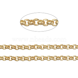 Brass Rolo Chains, Belcher Chains, Soldered, Long-Lasting Plated, with Spool, Cadmium Free & Nickel Free & Lead Free, Golden, 1.5x0.6mm, about 16.4 Feet(5m)/roll(X-CHC-S008-002H-G)