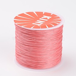 Round Waxed Polyester Cords, Twisted Cord, Pink, 0.5mm, about 115.92 yards(106m)/roll(YC-K002-0.5mm-11)