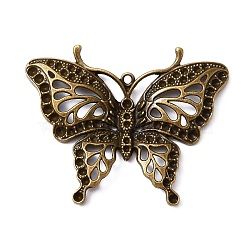 Tibetan Style Alloy Big Pendants, Butterfly, Antique Bronze, 48x62x5mm, Hole: 2.4mm(FIND-WH0050-49AB)