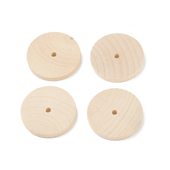 Chinese Cherry Wood Unfinshed Wheel, DIY Wooden Toy Car Craft, PapayaWhip, 5x0.6cm, Hole: 5mm