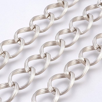 Aluminium Twisted Chains Curb Chains, Unwelded, Oval, Dark Gray, 19x14x3mm