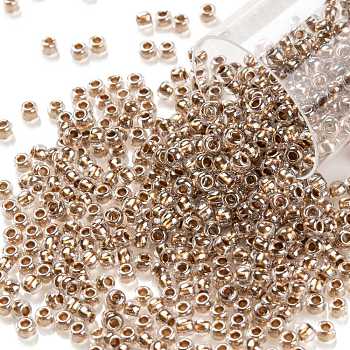 TOHO Round Seed Beads, Japanese Seed Beads, (989) Gilt Lined Crystal, 11/0, 2.2mm, Hole: 0.8mm, about 50000pcs/pound