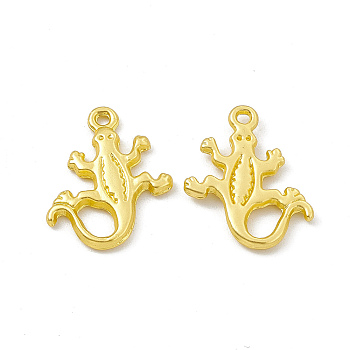 Rack Plating Alloy Pendants, Cadmium Free & Lead Free & Nickle Free, Gecko Charms, Matte Gold Color, 18x15.5x2mm, Hole: 1.2mm