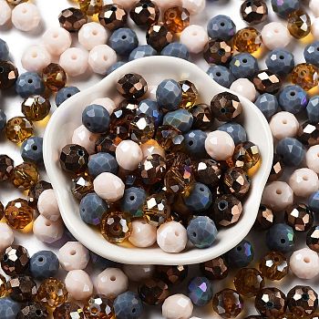 Glass Beads, Faceted, Rondelle, BurlyWood, 10x8mm, Hole: 1mm, about 67pcs/60g